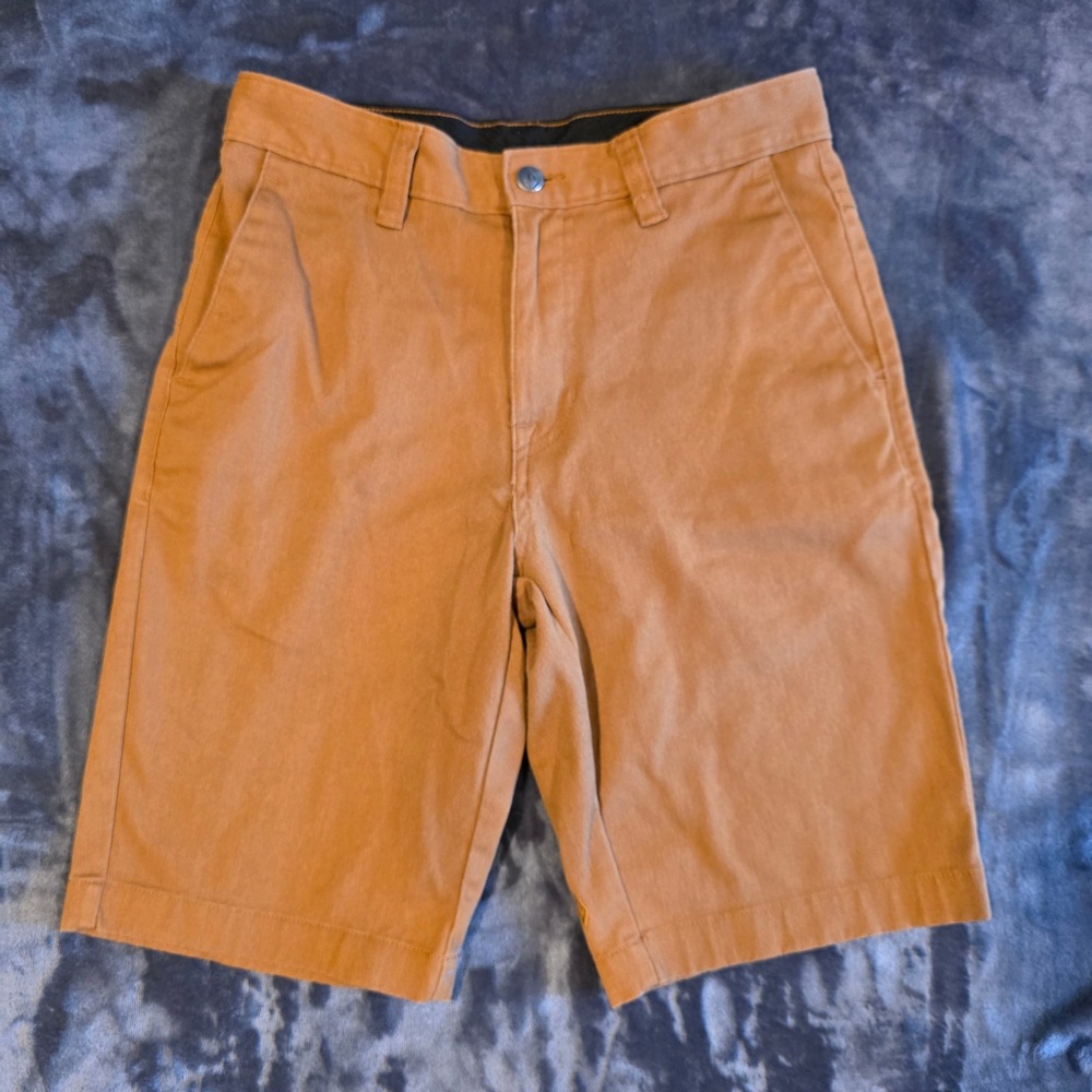Volcom Frickin Modern Fit Chino Shorts Mens 28 Brown Copper Skate Casual
